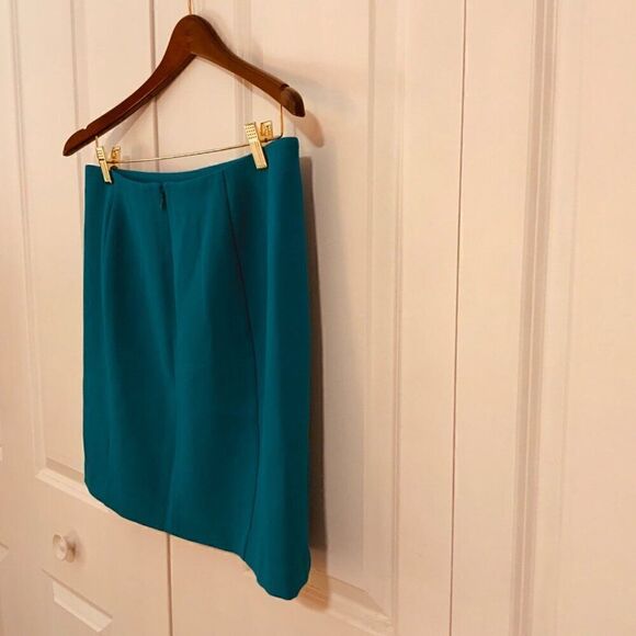 Banana Republic Emerald Blue A Line Welt Pockets Mini Skirt Size 6 - Picture 9 of 12